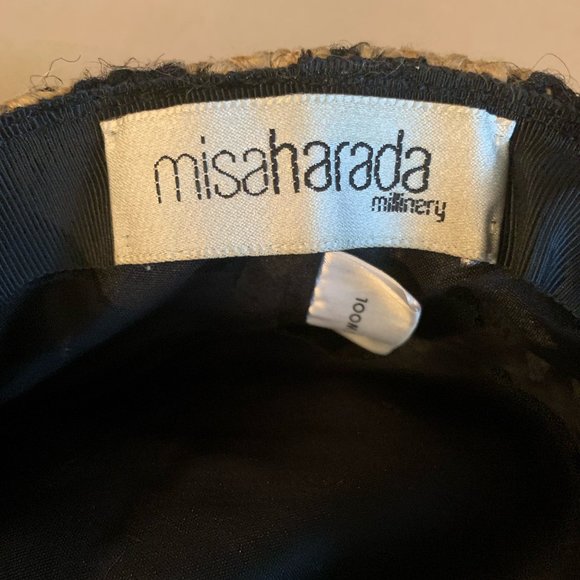 NWOT Misa Harada Wool Houndstooth Paperboy Cap - Picture 2 of 5